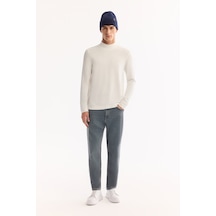 Avva Erkek Mavi Klasik Bel Pamuklu Eskitme Yıkamalı Roma Crop Slim Fit Jean Pantolon A52y3530