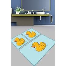 Canard Banyo Halısı Djt 3 Lü Set Mavi