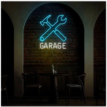 Twins Led Garage Yazılı Ve Şekilli Neon Tabela Beyaz Model:model:63603366