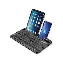 Retro Tasarım Şarjlı Kablosuz Bluetooth Klavye 78 Tuşlu Mini Boy İngilizce