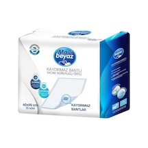 Mavi Beyaz Kaydırmaz Bantlı Yatak Koruyucu Örtü 60x90cm 30 Adet