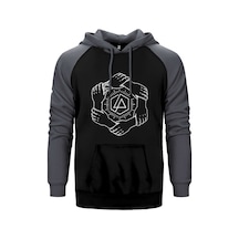 Linkin Park Popular Symbol Gri Renk Reglan Kol Kapşonlu Sweatshirt Gri