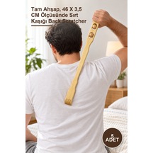 5 Adet Ahşap Sırt Kaşıma Çubuğu Tam Ahşap, 46 X 3,5 Cm Ölçüsünde Sırt Kaşığı Back Scratcher