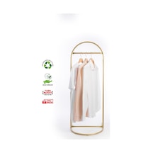 Butik Stil Oval Askılık Konfeksiyon Askılığı Altın Renk Askılık Gold Elbise Askılığı Ayaklı Askılık Gold