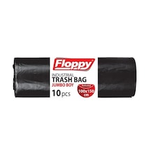 Şeylişeyler - Floppy Jumbo Sanayi Tipi Çöp Poşeti 100x150 Cm Siyah 10 Lu 2 Koli 20 Rulo