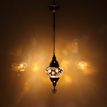 Dekoratif KARALP MOZAİK TEKLİ AVİZE EL YAPIMI ASKILI LAMBA