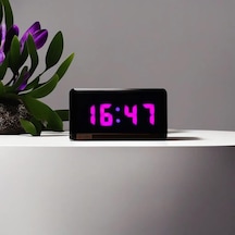 Dijital Led Duvar Ve Masa Saat Derece Ve Nem - Mor Kasa Ölçüsü: 15x37 Cm Dijital Led Duvar Ve Masa Saat Derece Ve Nem - Mor Kasa Ölçüsü: 15x37 Cm