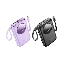 Hoco Q19 Lucky 10000mah 30w Dijital Göstergeli Kablolu Powerbank- 1903 - Name: Mor Çok Renkli