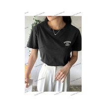 Startmore Kadın Beyaz Sunshine Baskılı Oversize Siyah