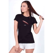 Led Zeppelin Amoled Baskılı Siyah Kadın Tshirt