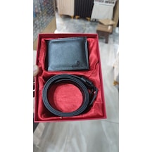 Cüzdan Kemer 2 Li Set - Kutulu Açık Mavi