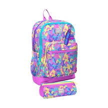 Coral High Okul Sırt Çantası Ve Kalemlik Seti - Pembe Sarı Kamuflaj Kız Çocuk Setygn33201c Çok Renkli