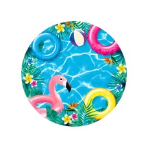 Yenilebilir Yuvarlak Pasta Resim Baskısı 20 Cm Şekerli Kağıt Flamingo Temalı 81