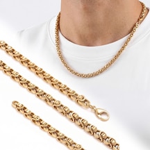 Moncuk Design Marin Zincir Erkek Çelik Kolye 5 Mm 55 Cm Gold 3351eck010 Sarı