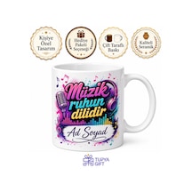 Pop Müzik Severlere Özel Tasarım Baskılı Kupa Bardak Hediye Beyaz / Çok Renkli