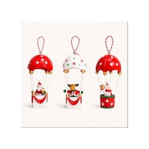 Yılbaşı Ağacı Süsü 13 Cm Uçan Balonlu Noel Baba, Kardan Adam Ve Geyik Figürlü Ağaç Süsü Seçenekleri 1 Adet