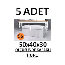 Daisyhome 5 Adet Kapaklı Kutu Hurç Maxi Boy 50 40 30 Çok Amaçlı Kutu Hurç