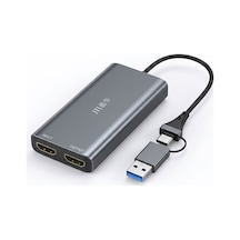 4k 60hz Hdmı Loop Out Görüntü Ses Yakalama Kartı Dual Usb Type-c 2'si 1 Arada Video Capture Card Switch Ps5 Canlı Yayın Oyun Kayıt Alüminyum Alaşım Z825