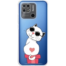 Redmi 10c Uyumlu Kamera Korumalı Kapak Coolcat Tasarımlı Şeffaf Kılıf Şeffaf