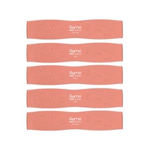 Gymo Pro Series Çantalı Direnç Bandı Fitness Pilates Esnetme Lastiği 5'li Set Silikon Somon Pembe