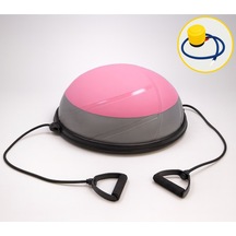 Evapera Modern Uluslararası Standartlarda Çift Renkli Denge Mobilite Pilates Bosu Ball Aleti Topu 58cm Gri-pembe