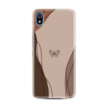 Xiaomi Redmi 7a Kılıf Boutique Baskılı Resimli Kahve Kelebek Pcode -038