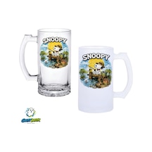 Snoopy Kulplu Bira Bardağı Buzlu Veya Şeffaf Seçenekli 0349