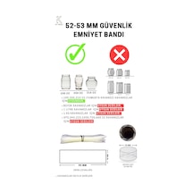 Standart Kavanoz Güvenlik Emniyet Bandı 100 Adet 52-53 MM Ağız Çapına Uygun 90 x 30 MM Baskısız