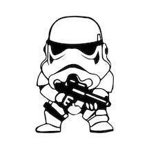 Yıldız Savaşçısı Oto Özel Yeni Sticker Siyah 25 X 35 Cm