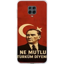 Redmi Note 9 Ve 9s Uyumlu Ne Mutlu Türkiye Bayrak Atatürk Baskılı Silikon Kılıf Renkli