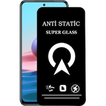 Xiaomi Redmi Note 10 ile Uyumlu Tam Kaplayan Anti Statik Çizilmez Safir Ekran Koruyucu Cam