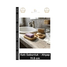Bambu Su Süzgeçli Banyo Mutfak Doğal Hijyenik Dayanıklı Katı Sabunluk Ahşap 11.5 Cm Çok Renkli