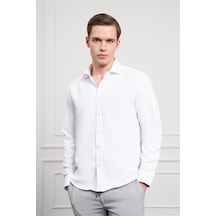 Morven Erkek Beyaz Trend İtalyan Yaka Slim Fit Dar Kesim Gömlek 25mc004017600 Beyaz Beyaz