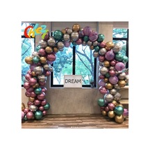 5 Metre Zincirli Krom Balon Doğum Günü Seti 125 Adet Krom Balon Karışık K A