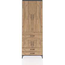 Arges Dolap 5 Raflı 3 Çekmeceli 4 Kapaklı 88x30x243 Antrasit-çam Antrasit