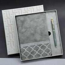 Lb Kutulu Deri Defter Roller Kalem Set