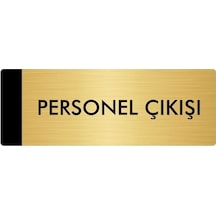 Metal Yönlendirme Levhası, Departman Kapı Isimliği Personel Çıkışı 5x20 Cm Altın Renk