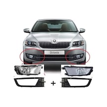 Skoda Octavia Sis Far Seti Ampullü ve Duylu Octavia Sis Lambası Seti Far Anahtarsız Set 2013-2017 Arası