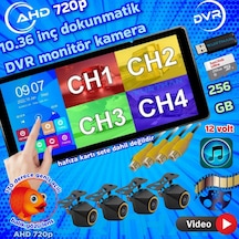 Balık Gözü 4 Adet Ahd 720p 170'' Kamera Ve Dokunmatik 10.36'' Video Müzik Dvr Ekran 12 V 256 Gb