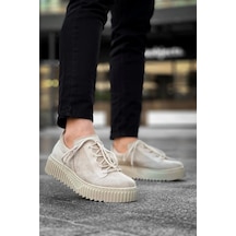 Kb-x502 Kuback Bej Süet Yüksek Bej Taban Bağcık Detaylı Lastikli Günlük Erkek Ayakkabı Bej