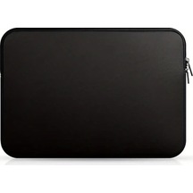 Trendooze Cloudstore 13 İnç Siyah Minimalist Polyester Laptop Kılıfı - Hafif Fermuarlı Çanta Siyah