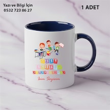 Özel Eğitim Öğretmeni Öğretmenler Günü İçin Kişiye Özel İsim Baskılı Kupa Bardak Öğretmene Hediyelik Lacivert