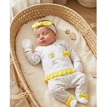 İmaj Bebe İmajbebe Arılı Yıldızlı 5'li Kız Bebek Zıbın Takımı Sarı