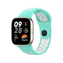 Redmi Watch 3 Spor Delikli Kordon - Turkuaz-beyaz