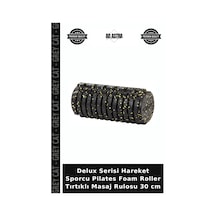 Delux Serisi Hareket Sporcu Pilates Foam Roller Tırtıklı Masaj Rulosu 30 Cm Siyah - Sarı