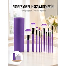 12 Parça Makyaj Fırçası Yumuşak Kıllı Profesyonel Fırça Seti Yüksek Kaliteli Pürüzsüz 25879070