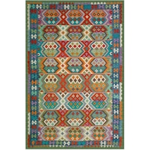 Çam Halı Gloria Td748 Multi Etnik Desen Dokuma Saçaklı Kilim
