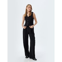 Koton Blazer Yelek Düğmeli V Yaka Regular Fit Siyah 5wak20007uw Siyah