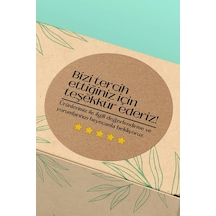 Teşekkürler Kraft Yıldızlı Sticker 3x3cm St2281 Çok Renkli