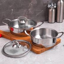 Aryıldız Petit 4 Parça Çelik Sahan Seti 14-16 Cm Çok Renkli